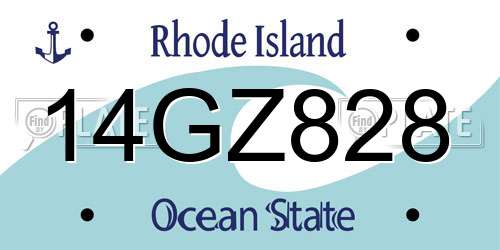 14GZ828 Rhode Island License Plate