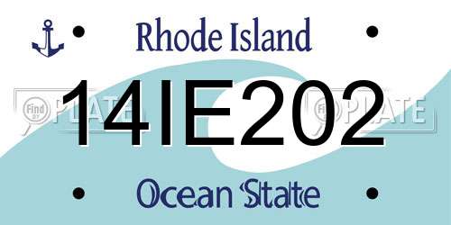14IE202 Rhode Island License Plate