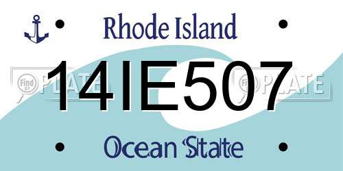 14IE507 Rhode Island License Plate