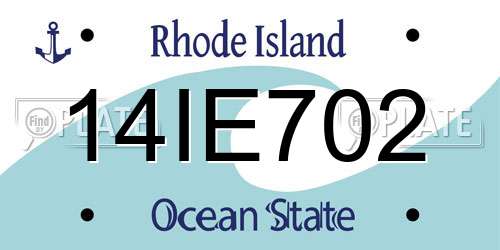 14IE702 Rhode Island License Plate