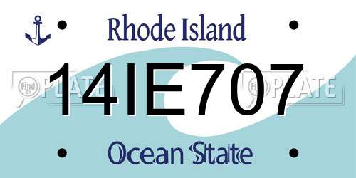 14IE707 Rhode Island License Plate