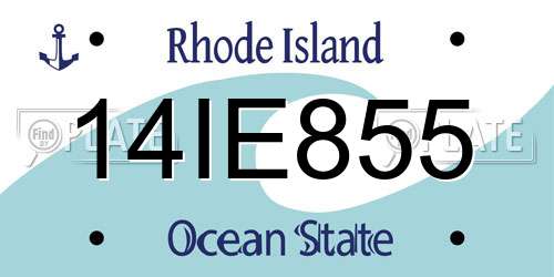 14IE855 Rhode Island License Plate
