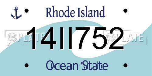 14II752 Rhode Island License Plate