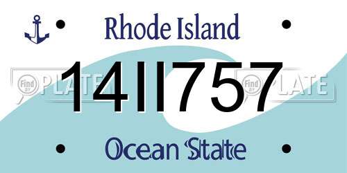 14II757 Rhode Island License Plate