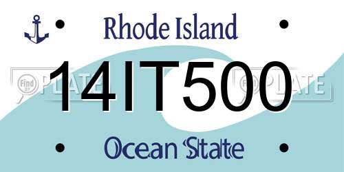 14IT500 Rhode Island License Plate