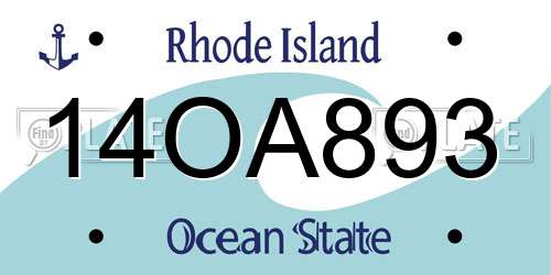 14OA893 Rhode Island License Plate