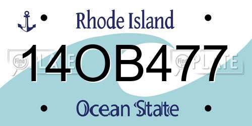 14OB477 Rhode Island License Plate