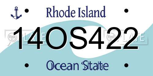 14OS422 Rhode Island License Plate