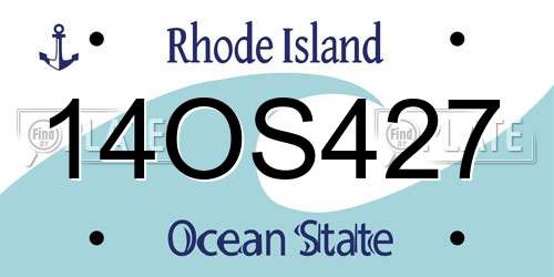 14OS427 Rhode Island License Plate