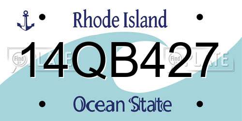 14QB427 Rhode Island License Plate