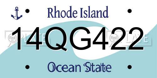 14QG422 Rhode Island License Plate