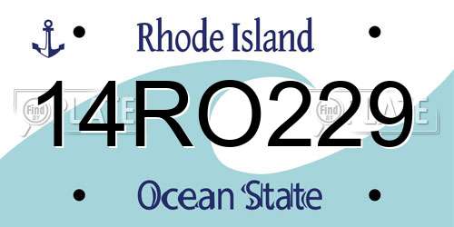 14RO229 Rhode Island License Plate