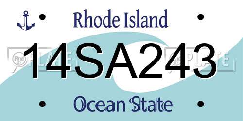 14SA243 Rhode Island License Plate