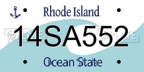 14SA552 Rhode Island License Plate