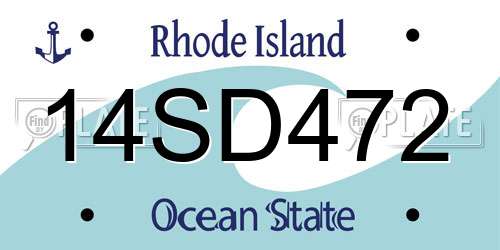 14SD472 Rhode Island License Plate