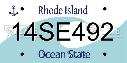 14SE492 Rhode Island License Plate