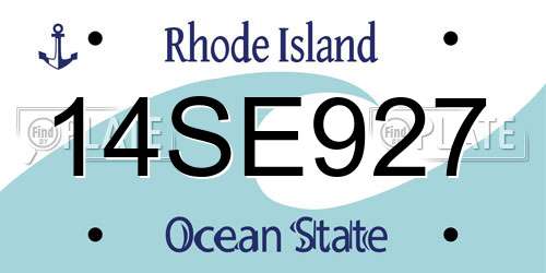 14SE927 Rhode Island License Plate
