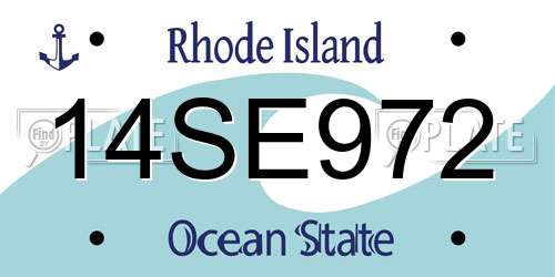 14SE972 Rhode Island License Plate