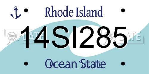 14SI285 Rhode Island License Plate