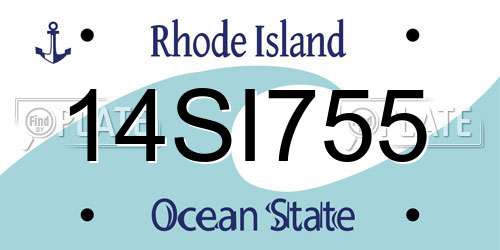 14SI755 Rhode Island License Plate