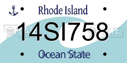 14SI758 Rhode Island License Plate