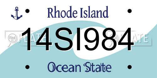 14SI984 Rhode Island License Plate