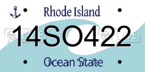 14SO422 Rhode Island License Plate