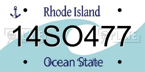 14SO477 Rhode Island License Plate