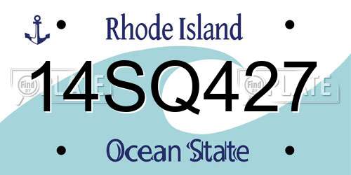 14SQ427 Rhode Island License Plate