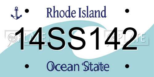 14SS142 Rhode Island License Plate