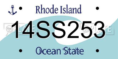 14SS253 Rhode Island License Plate
