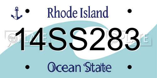 14SS283 Rhode Island License Plate