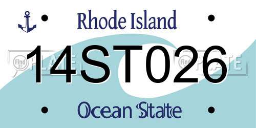 14ST026 Rhode Island License Plate