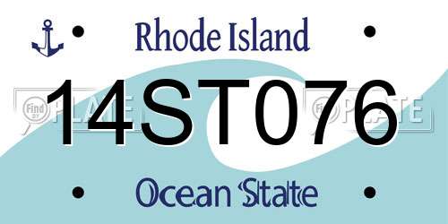 14ST076 Rhode Island License Plate