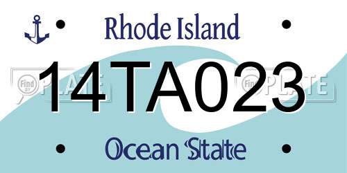 14TA023 Rhode Island License Plate