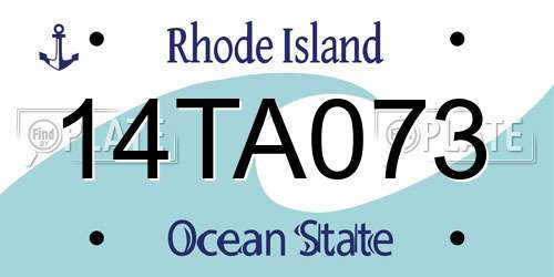 14TA073 Rhode Island License Plate