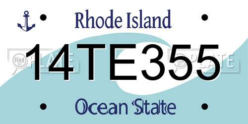 14TE355 Rhode Island License Plate