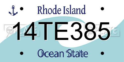14TE385 Rhode Island License Plate
