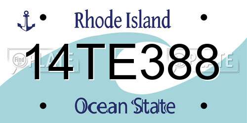 14TE388 Rhode Island License Plate