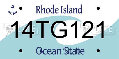 14TG121 Rhode Island License Plate