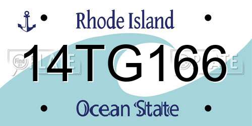 14TG166 Rhode Island License Plate