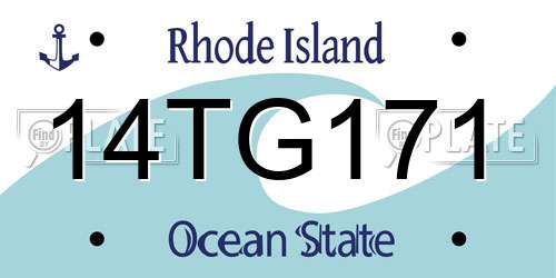 14TG171 Rhode Island License Plate