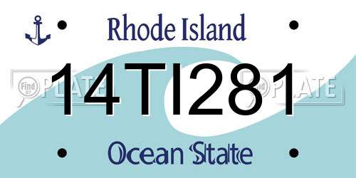 14TI281 Rhode Island License Plate