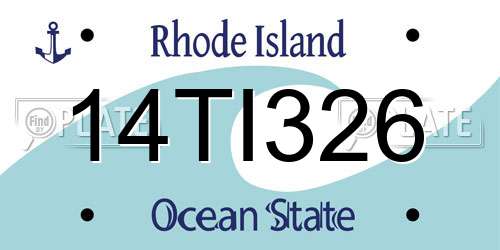 14TI326 Rhode Island License Plate