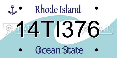 14TI376 Rhode Island License Plate