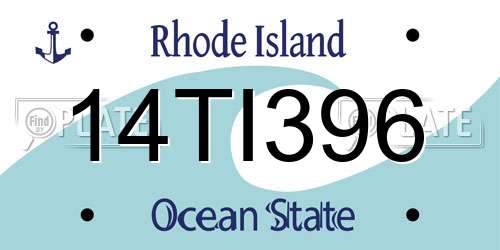 14TI396 Rhode Island License Plate