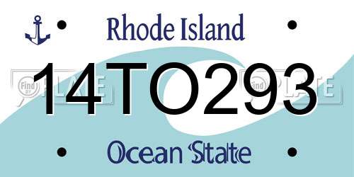 14TO293 Rhode Island License Plate