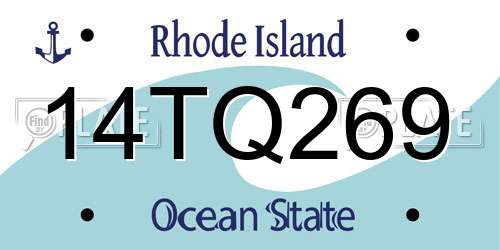 14TQ269 Rhode Island License Plate
