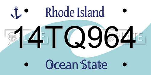 14TQ964 Rhode Island License Plate