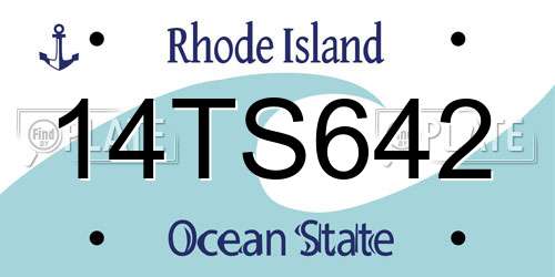 14TS642 Rhode Island License Plate